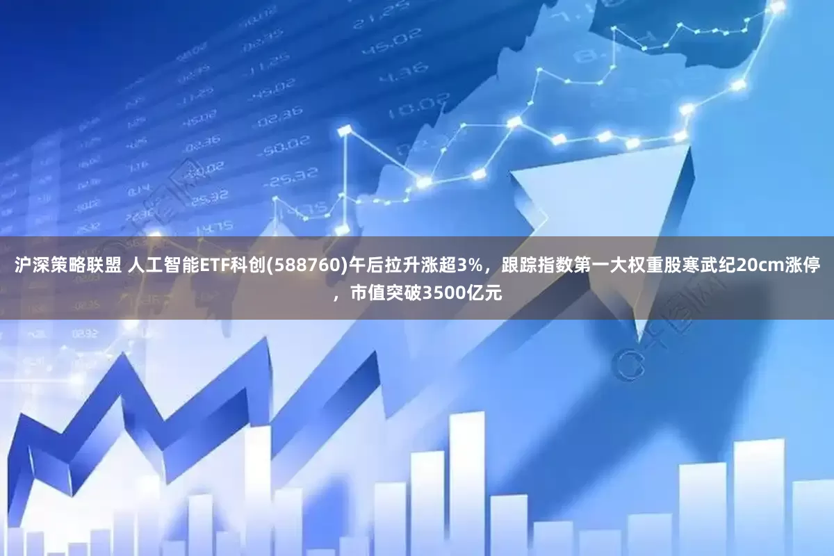 沪深策略联盟 人工智能ETF科创(588760)午后拉升涨超3%，跟踪指数第一大权重股寒武纪20cm涨停，市值突破3500亿元